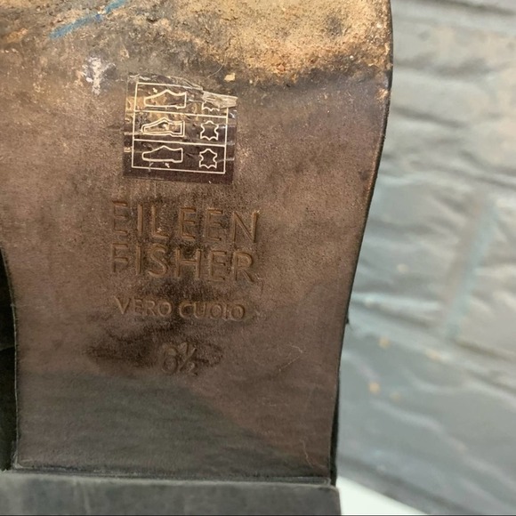 Eileen‎ Fisher Irwin Distressed Suede size 6.5 Black Dressy casual Booties - Picture 8 of 8